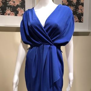 TOBI - Odyssey Blue Grecian Draping Dress - S